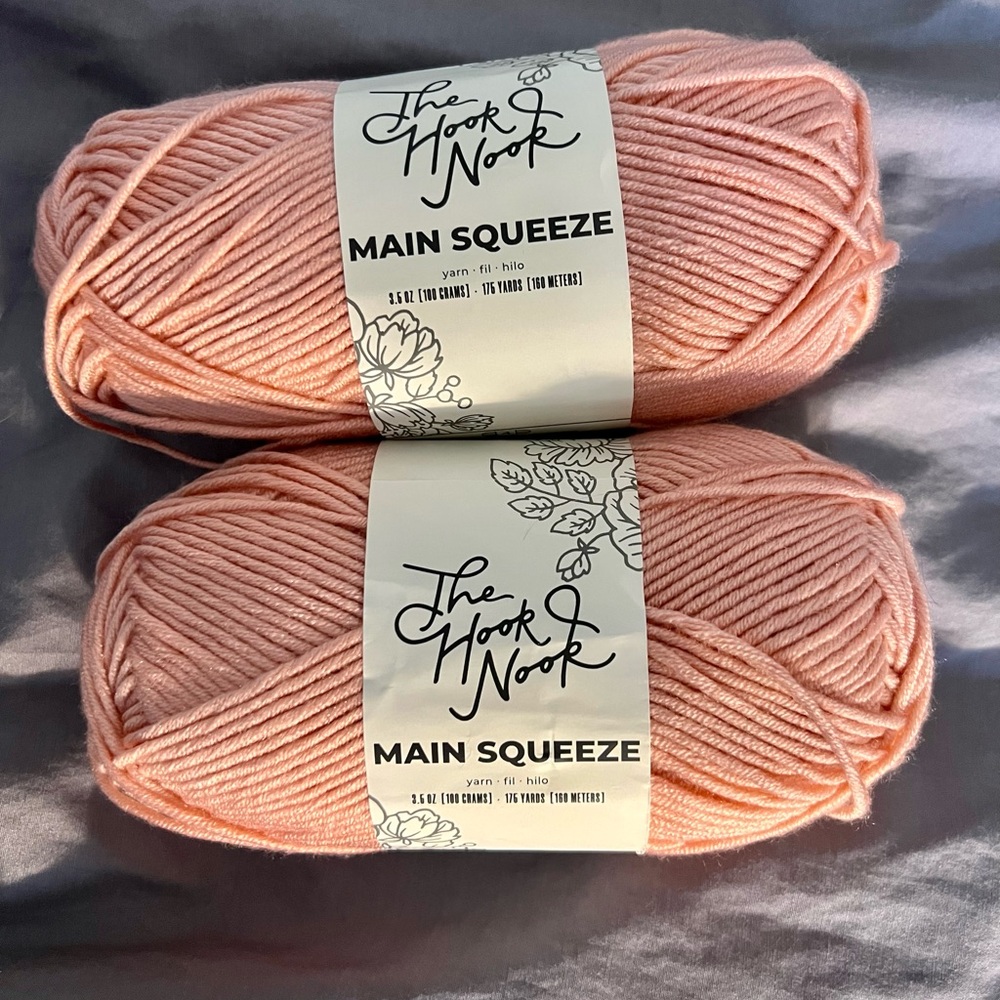 Hook Nook brand yarn “rose gold” color